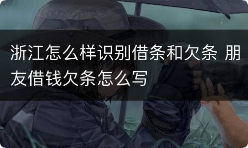 浙江怎么样识别借条和欠条 朋友借钱欠条怎么写