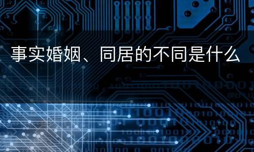 事实婚姻、同居的不同是什么