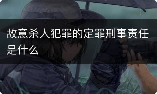 故意杀人犯罪的定罪刑事责任是什么
