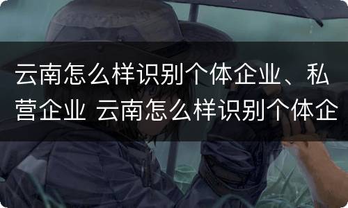 云南怎么样识别个体企业、私营企业 云南怎么样识别个体企业,私营企业呢