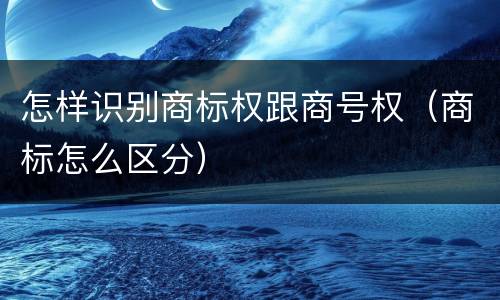 怎样识别商标权跟商号权（商标怎么区分）