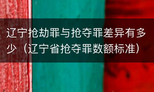 辽宁抢劫罪与抢夺罪差异有多少（辽宁省抢夺罪数额标准）