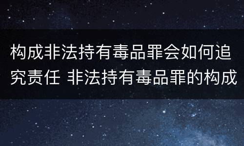 构成非法持有毒品罪会如何追究责任 非法持有毒品罪的构成要件