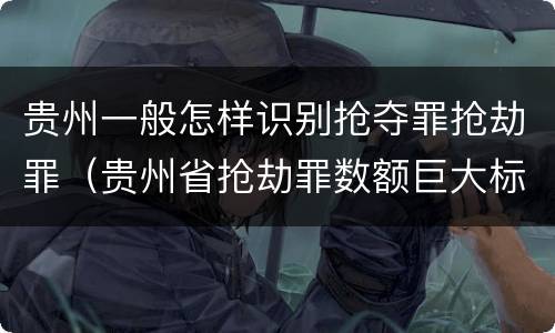贵州一般怎样识别抢夺罪抢劫罪（贵州省抢劫罪数额巨大标准）