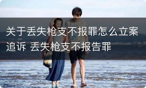 关于丢失枪支不报罪怎么立案追诉 丢失枪支不报告罪