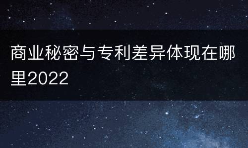 商业秘密与专利差异体现在哪里2022