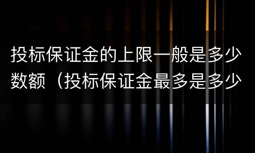 投标保证金的上限一般是多少数额（投标保证金最多是多少）