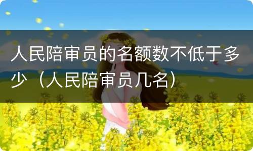 人民陪审员的名额数不低于多少（人民陪审员几名）