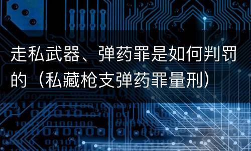 走私武器、弹药罪是如何判罚的（私藏枪支弹药罪量刑）