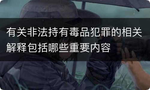 有关非法持有毒品犯罪的相关解释包括哪些重要内容