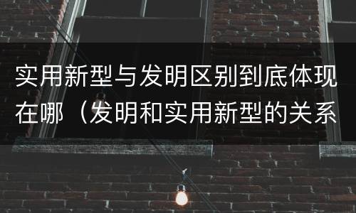 实用新型与发明区别到底体现在哪（发明和实用新型的关系）