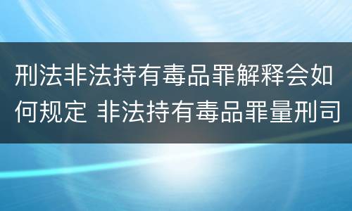 刑法非法持有毒品罪解释会如何规定 非法持有毒品罪量刑司法解释