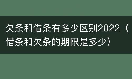 欠条和借条有多少区别2022（借条和欠条的期限是多少）