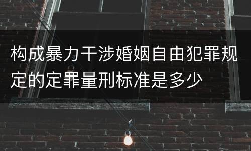 构成暴力干涉婚姻自由犯罪规定的定罪量刑标准是多少
