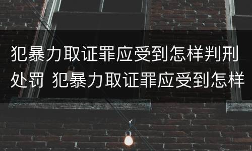 犯暴力取证罪应受到怎样判刑处罚 犯暴力取证罪应受到怎样判刑处罚决定