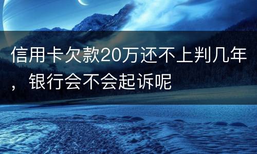 信用卡欠款20万还不上判几年，银行会不会起诉呢