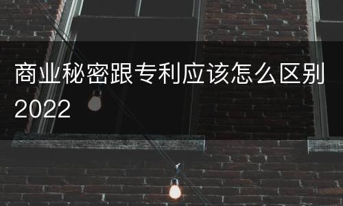 商业秘密跟专利应该怎么区别2022