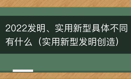 2022发明、实用新型具体不同有什么（实用新型发明创造）