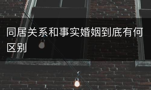 同居关系和事实婚姻到底有何区别
