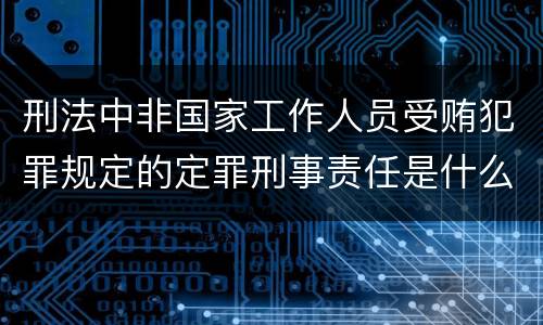 刑法中非国家工作人员受贿犯罪规定的定罪刑事责任是什么