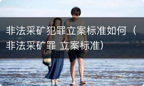 非法采矿犯罪立案标准如何（非法采矿罪 立案标准）