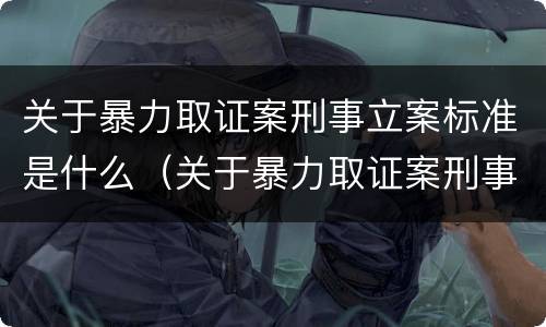 关于暴力取证案刑事立案标准是什么（关于暴力取证案刑事立案标准是什么）