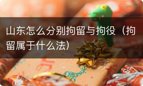 山东怎么分别拘留与拘役（拘留属于什么法）
