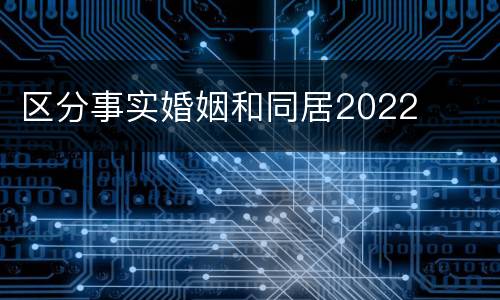 区分事实婚姻和同居2022