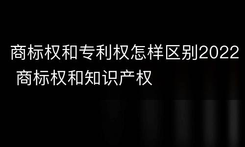 商标权和专利权怎样区别2022 商标权和知识产权
