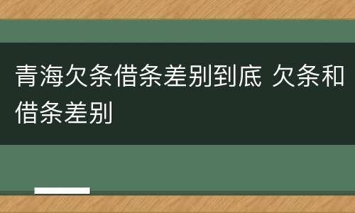 青海欠条借条差别到底 欠条和借条差别