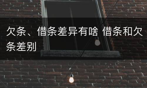 欠条、借条差异有啥 借条和欠条差别