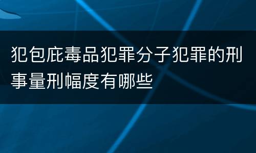 犯包庇毒品犯罪分子犯罪的刑事量刑幅度有哪些