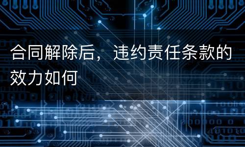 合同解除后，违约责任条款的效力如何