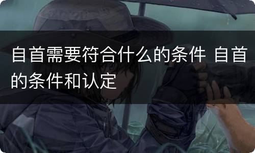 自首需要符合什么的条件 自首的条件和认定