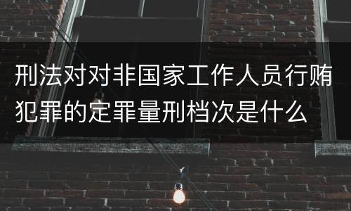 刑法对对非国家工作人员行贿犯罪的定罪量刑档次是什么