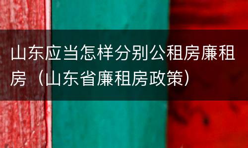 山东应当怎样分别公租房廉租房（山东省廉租房政策）