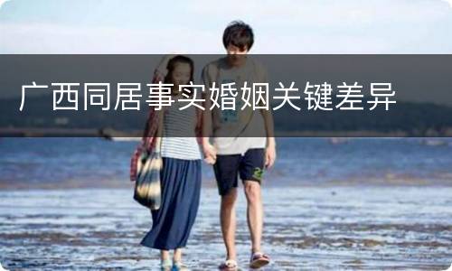广西同居事实婚姻关键差异