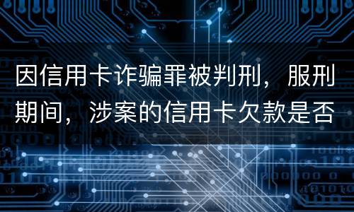 因信用卡诈骗罪被判刑，服刑期间，涉案的信用卡欠款是否持续计息
