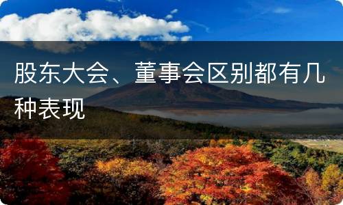 股东大会、董事会区别都有几种表现