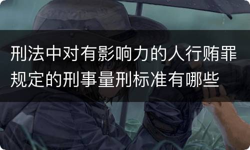 刑法中对有影响力的人行贿罪规定的刑事量刑标准有哪些