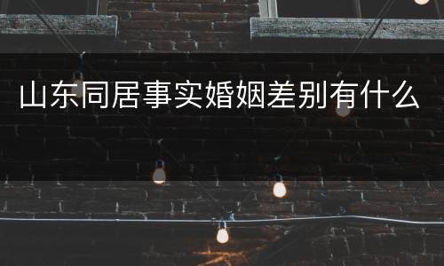 山东同居事实婚姻差别有什么