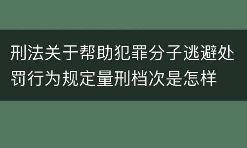 刑法关于帮助犯罪分子逃避处罚行为规定量刑档次是怎样