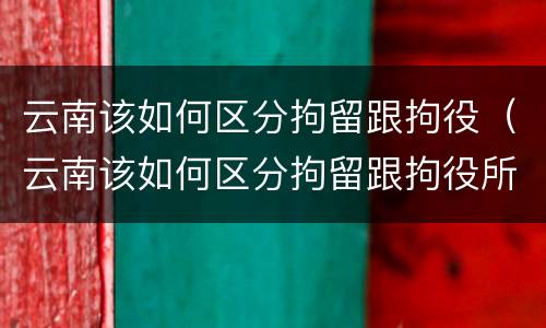 云南该如何区分拘留跟拘役（云南该如何区分拘留跟拘役所的区别）