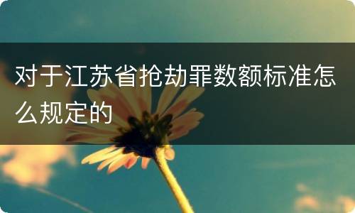 对于江苏省抢劫罪数额标准怎么规定的