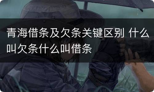 青海借条及欠条关键区别 什么叫欠条什么叫借条