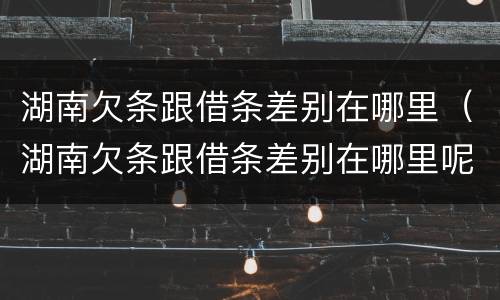 湖南欠条跟借条差别在哪里（湖南欠条跟借条差别在哪里呢）