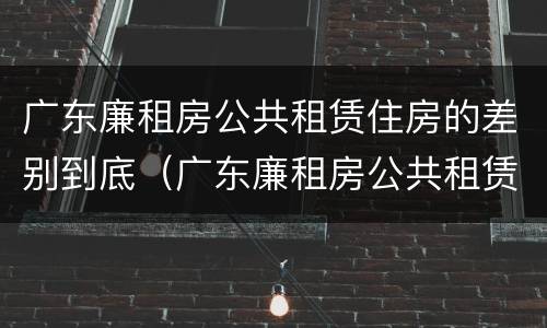 广东廉租房公共租赁住房的差别到底（广东廉租房公共租赁住房的差别到底大吗）