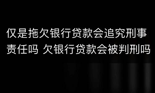 仅是拖欠银行贷款会追究刑事责任吗 欠银行贷款会被判刑吗