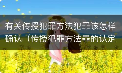 有关传授犯罪方法犯罪该怎样确认（传授犯罪方法罪的认定）