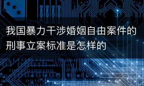 我国暴力干涉婚姻自由案件的刑事立案标准是怎样的